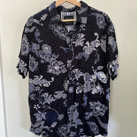 Denim&Flower Short-Sleeve Dress Shirt - Picture 1 of 4
